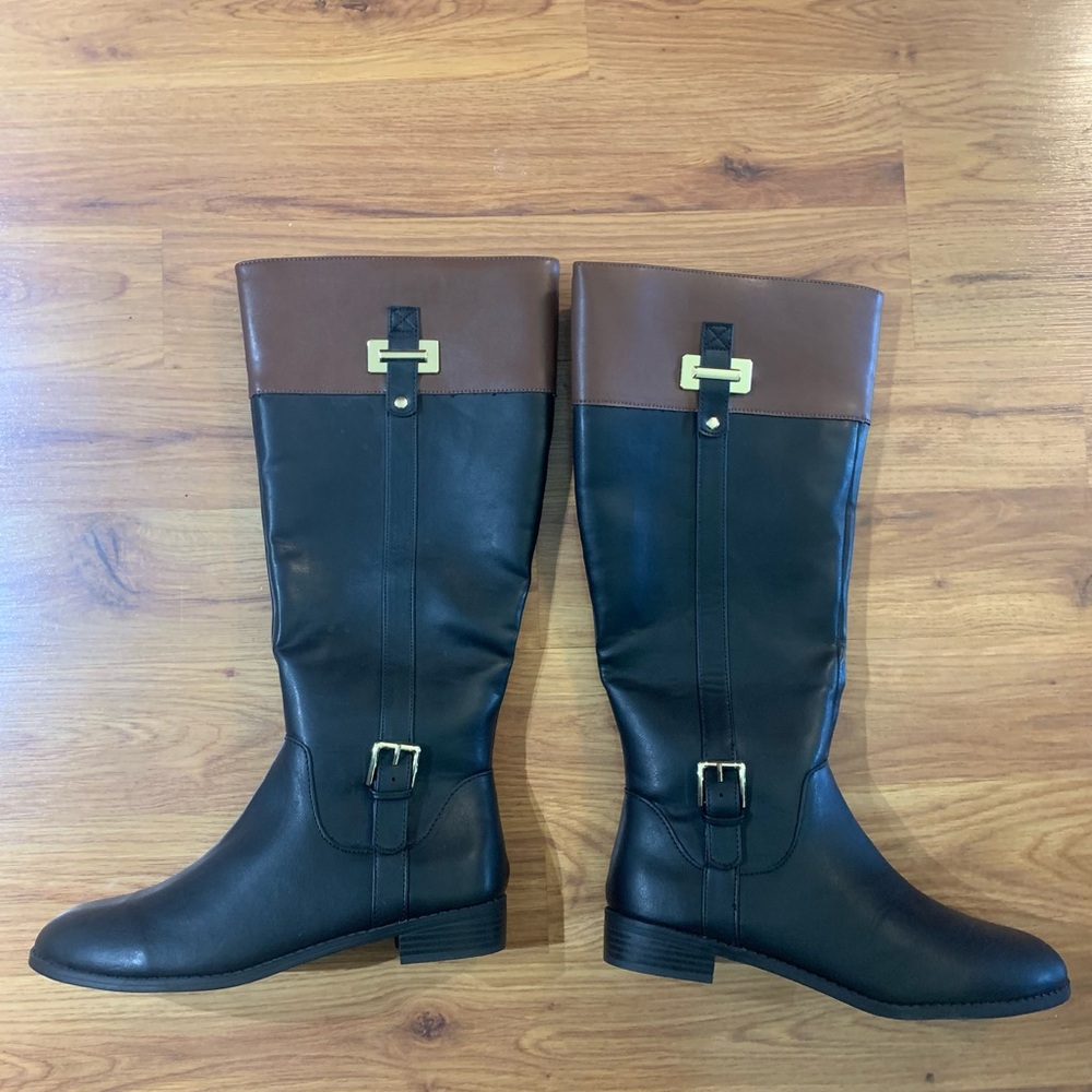 KAREN SCOTT Women's Knee high boots leather low heel